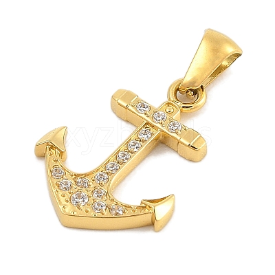 Ion Plating(IP) 304 Stainless Steel Micro Pave Cubic Zirconia Pendants STAS-D112-03G-07-1