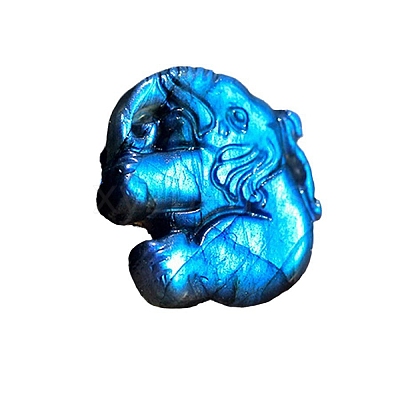 Natural Labradorite Carved Healing Elephant Figurines PW-WG69479-01-1