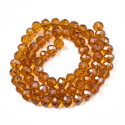 Electroplate Glass Beads Strands EGLA-A034-T8mm-B-1