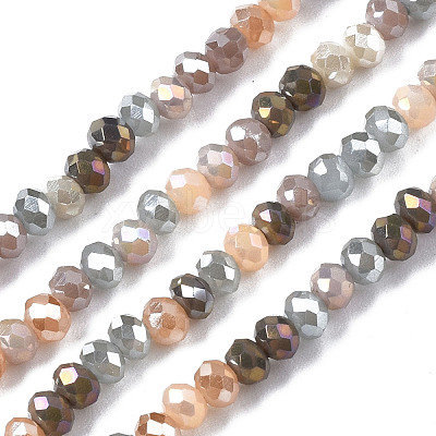 Electroplate Glass Beads Strands X-EGLA-T020-13B-01-1