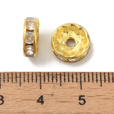Brass Grade B Rhinestone Spacer Beads X-RSB039-B01G-1