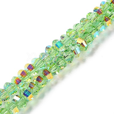 Transparent Electroplate Glass Beads Strands GLAA-Q099-H01-04-1