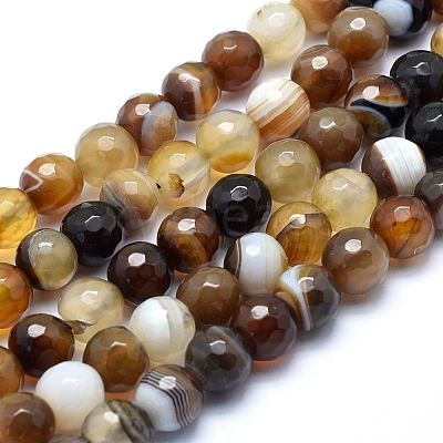 Natural Striped Agate/Banded Agate Beads G-J371-14-12mm-1