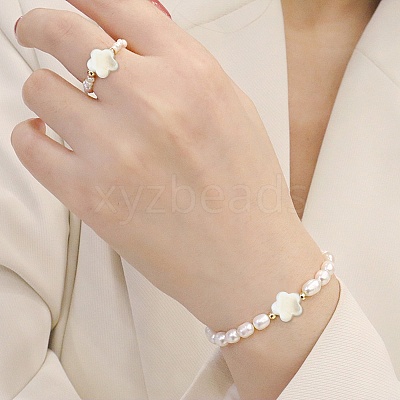30Pcs Electroplate Natural Freshwater Shell Beads SHEL-CJ0001-26-1
