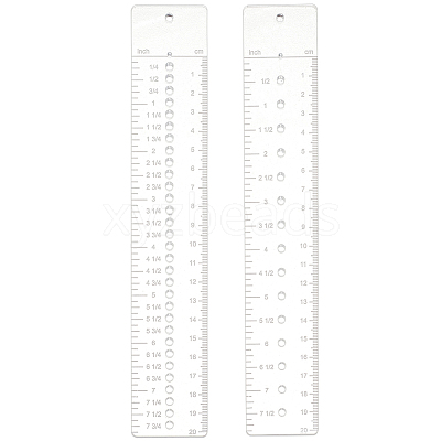 2Pcs 2 Styles Acrylic Rulers AJEW-WH0270-327-1