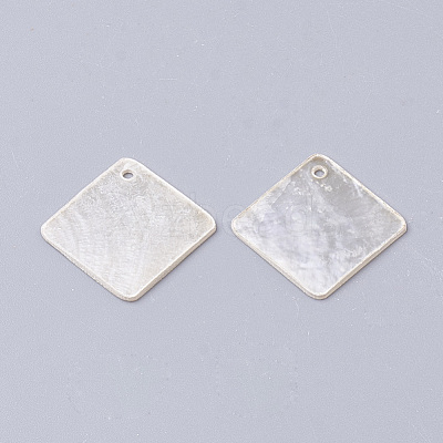 Capiz Shell Pendants SSHEL-Q303-005B-1