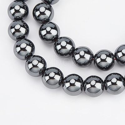 Non-magnetic Synthetic Hematite Beads Strands G-OC0001-65-10mm-1