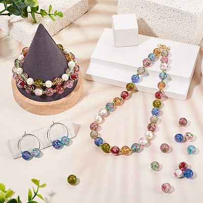 1 Strand Handmade Glod Sand Lampwork Beads Strands LAMP-TA0002-09G-1