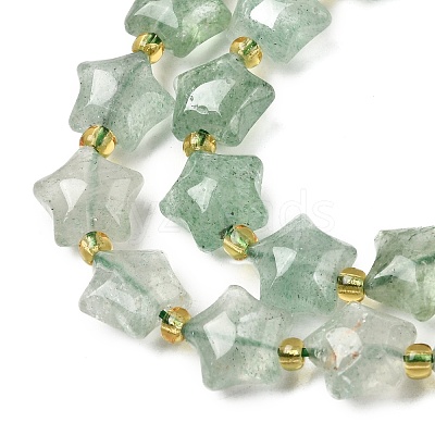 Natural Green Strawberry Quartz Beads Strands G-Z080-A32-10mm-1