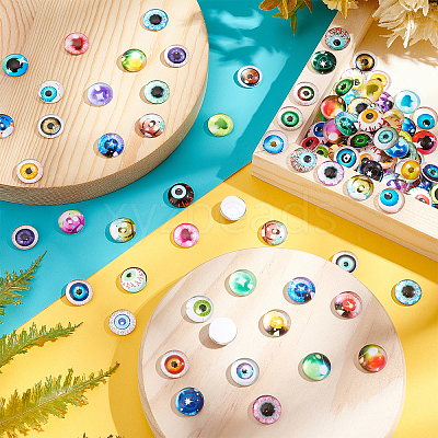 2Bags 2 Colors Glass Eyes Cabochons KY-PH0001-56-1