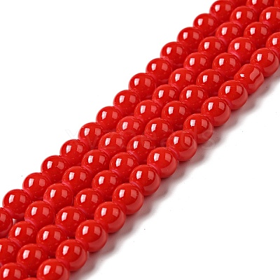Painted Glass Bead Strands X-DGLA-S071-6mm-49-1