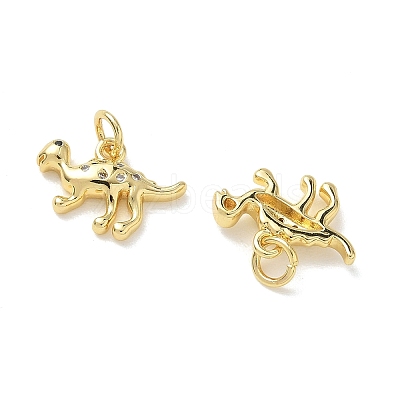Brass Micro Pave Clear Cubic Zirconia Charms KK-T085-21C-G-1