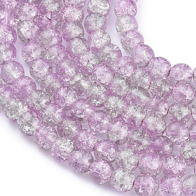 Crackle Glass Beads Strands X-CCG-Q002-8mm-02-1