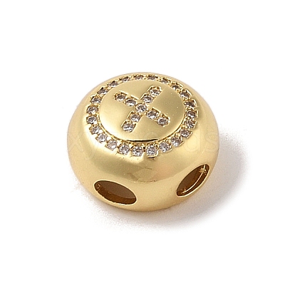 Rack Plating Brass & Cubic Zirconia Pendants KK-Z047-07G-X-RS-1