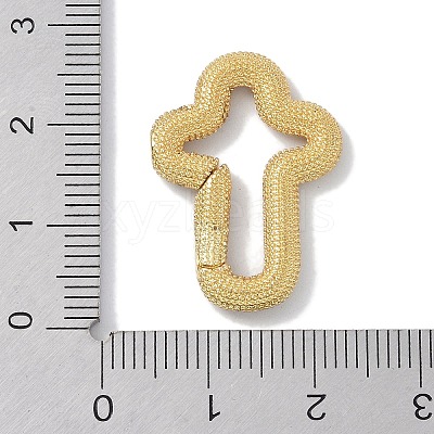 Rack Plating Brass Micro Pave Cubic Zirconia Twister Clasps KK-NH0002-13G-01-1