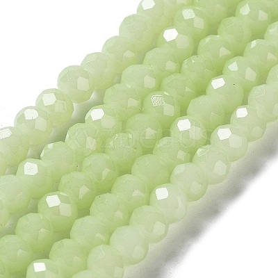 Baking Paint Imitation Jade Glass Bead Strands DGLA-A034-J6MM-A21-1
