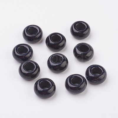 Synthetic Blue Goldstone European Beads X-G-G740-14x8mm-17-1