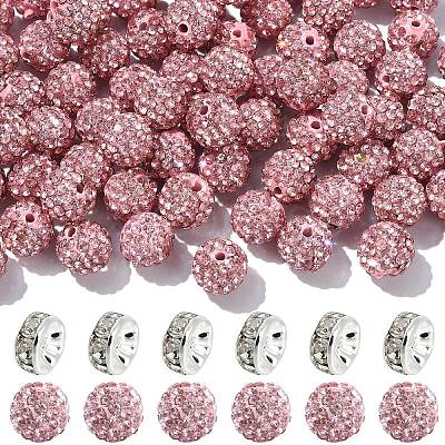 100Pcs Pave Disco Ball Beads RB-YW0001-30H-1