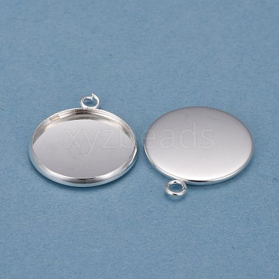 304 Stainless Steel Pendant Cabochon Settings X-STAS-F191-14S-F-1