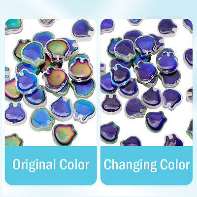 40Pcs 5 Colors Two Tone Glass Beads GLAA-TA0003-37-1