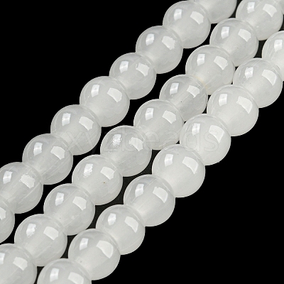 Baking Paint Imitation Jade Glass Round Bead Strands LS-DGLA-Q021-6mm-01-1