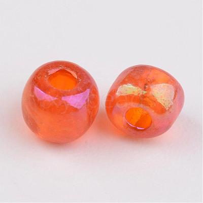 Transparent Rainbow Colours Round Glass Seed Beads X-SEED-A007-4mm-169B-1