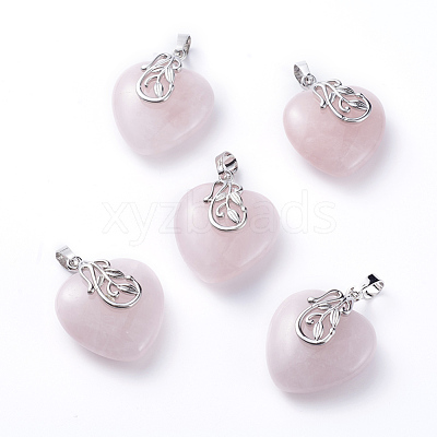 Natural Rose Quartz Pendants G-G807-C02-1