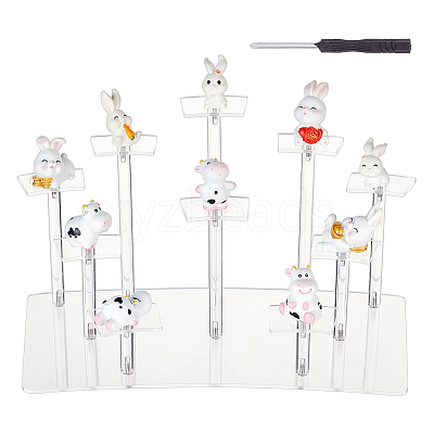 10-Tier Transparent Acrylic Minifigures Display Risers ODIS-WH0030-45-1