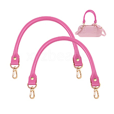 Cowhide Bag Handles with Alloy Swivel Clasps FIND-WH0126-546A-1