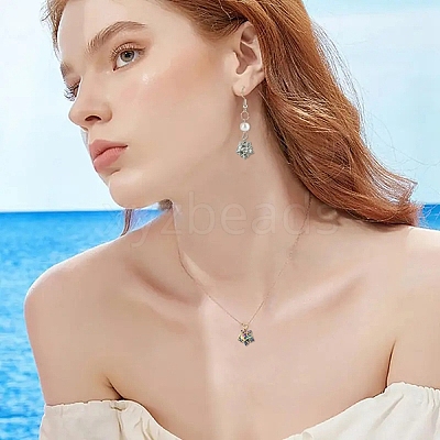 30Pcs 2 Style 5 Colors Glass Pendants PALLOY-YW00056-1