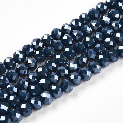Electroplate Glass Beads Strands EGLA-A044-P4mm-A16-1