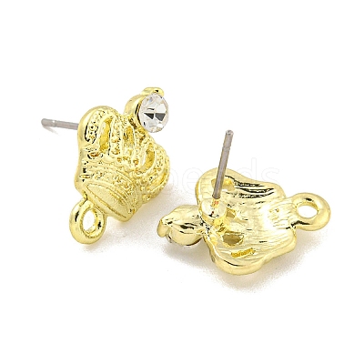 Rack Plating Alloy Stud Earring Finding FIND-C053-03G-01-1