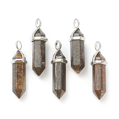 Natural Bronzite Pointed Pendants G-M378-01P-A25-1