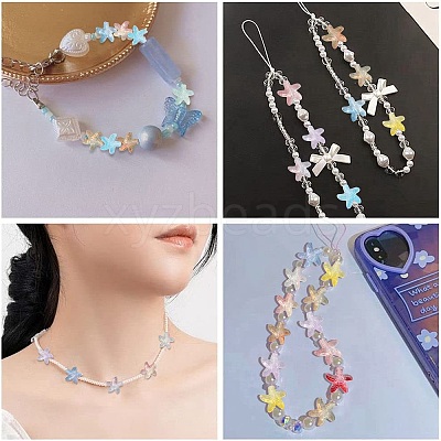 100Pcs Two Tone Transparent Glass Beads GLAA-CJ0001-84-1