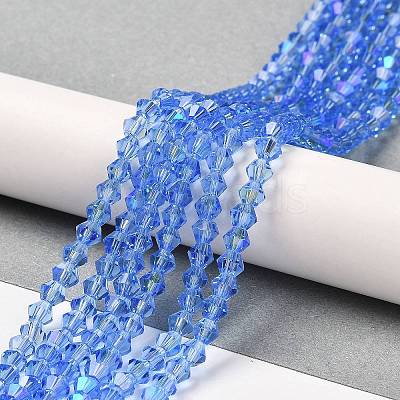 Transparent Electroplate Glass Beads Strands GLAA-F029-3mm-D07-1