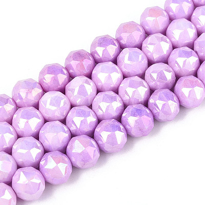 Anti-Tarnish Electroplate Glass Beads Strands X-GLAA-N010-10mm-07-1