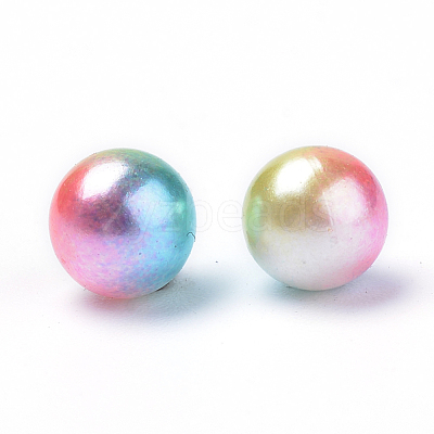 Rainbow Acrylic Imitation Pearl Beads OACR-R065-3mm-A07-1