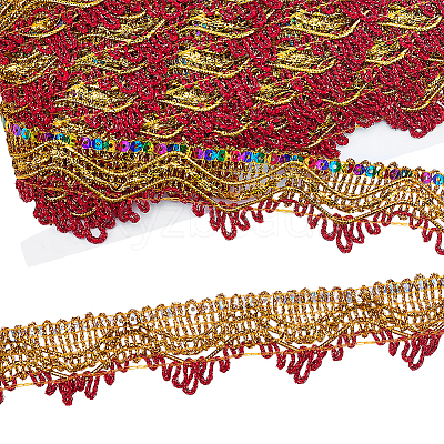 Polyester Fiber Lace Trim OCOR-WH0101-226B-1
