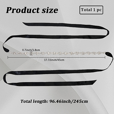 Metal Full Crystal Rhinestone Horse Eye Bridal Waist Belts for Wedding Dress AJEW-WH20080-65F-S-1