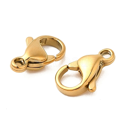 Ion Plating(IP) 304 Stainless Steel Lobster Claw Clasps Hand Polished STAS-AB11-G-01-1