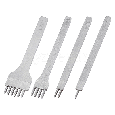 4Pcs 4 Styles DIY Lacing Stitching Leather Craft Kits AJEW-UN0002-46-1