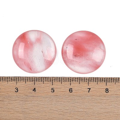 Cherry Quartz Glass Cabochons X-G-H1596-FR-25mm-27-1