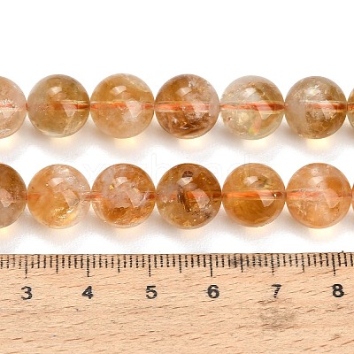 Hearted Natural Citrine Beads Strands GG-T002-A01-10mm-1