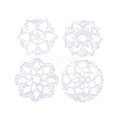 Custom Flower Shape Waterproof PVC Laser Adhesive Stickers DIY-WH0256-003-1
