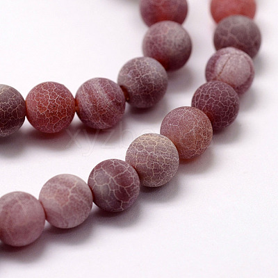 Frosted Natural Agate Beads Strands X-G-F367-8mm-04-1