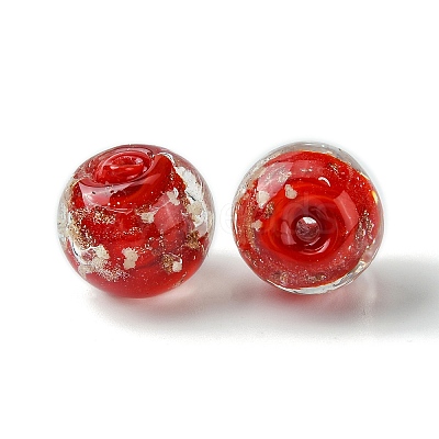 Luminous Handmade Gold Sand Lampwork Beads FOIL-B001-07C-1