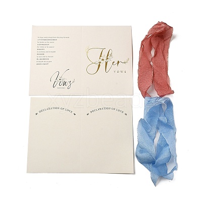Paper Wedding Vows Card AJEW-WH0258-902B-1