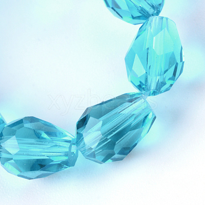 Transparent Glass Bead Strands X-GLAA-R024-6x8mm-11-1