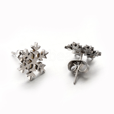 304 Stainless Steel Ear Studs EJEW-P045-01-1
