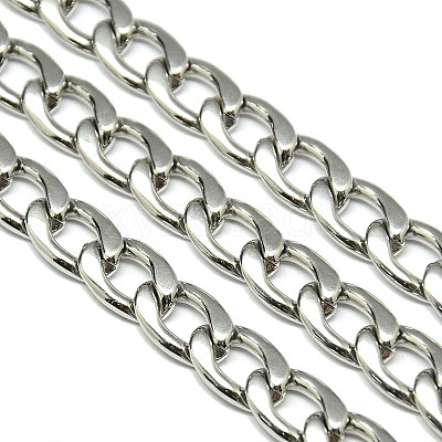 Tarnish Resistant 304 Stainess Steel Cuban Link Chains STAS-M032-44P-2.5mm-1